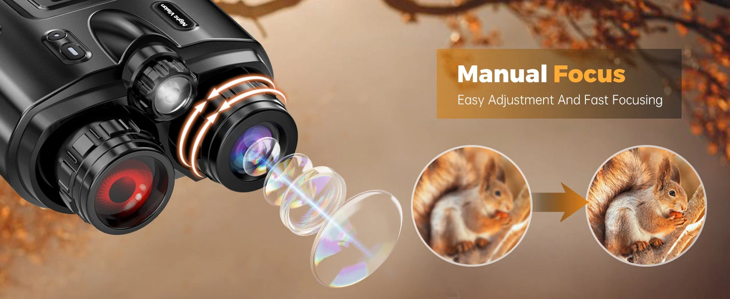 4K Night Vision Binoculars with 8X Digital Zoom – 5000mAh Rechargeable Infrared Goggles for Hunting & Surveillance