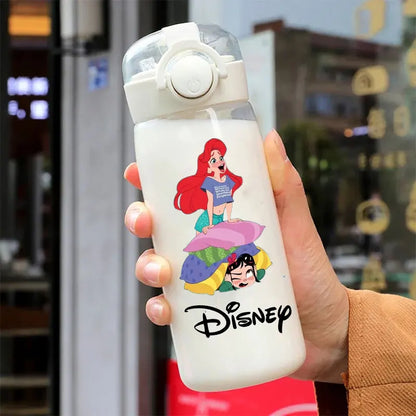 600/400ML Mermaid Princess Water Cup – Portable Transparent Plastic Sport Bottle for Kids