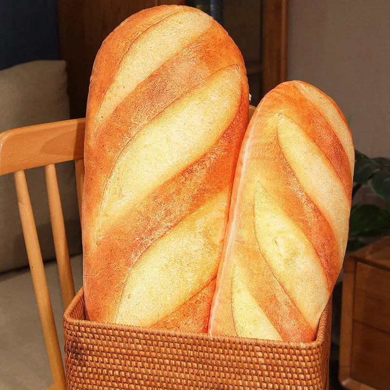 French Bread Plush Pillow - Cute Food Stuffed Cushion Party Decor Sleeping Companion Gift for Men & Home