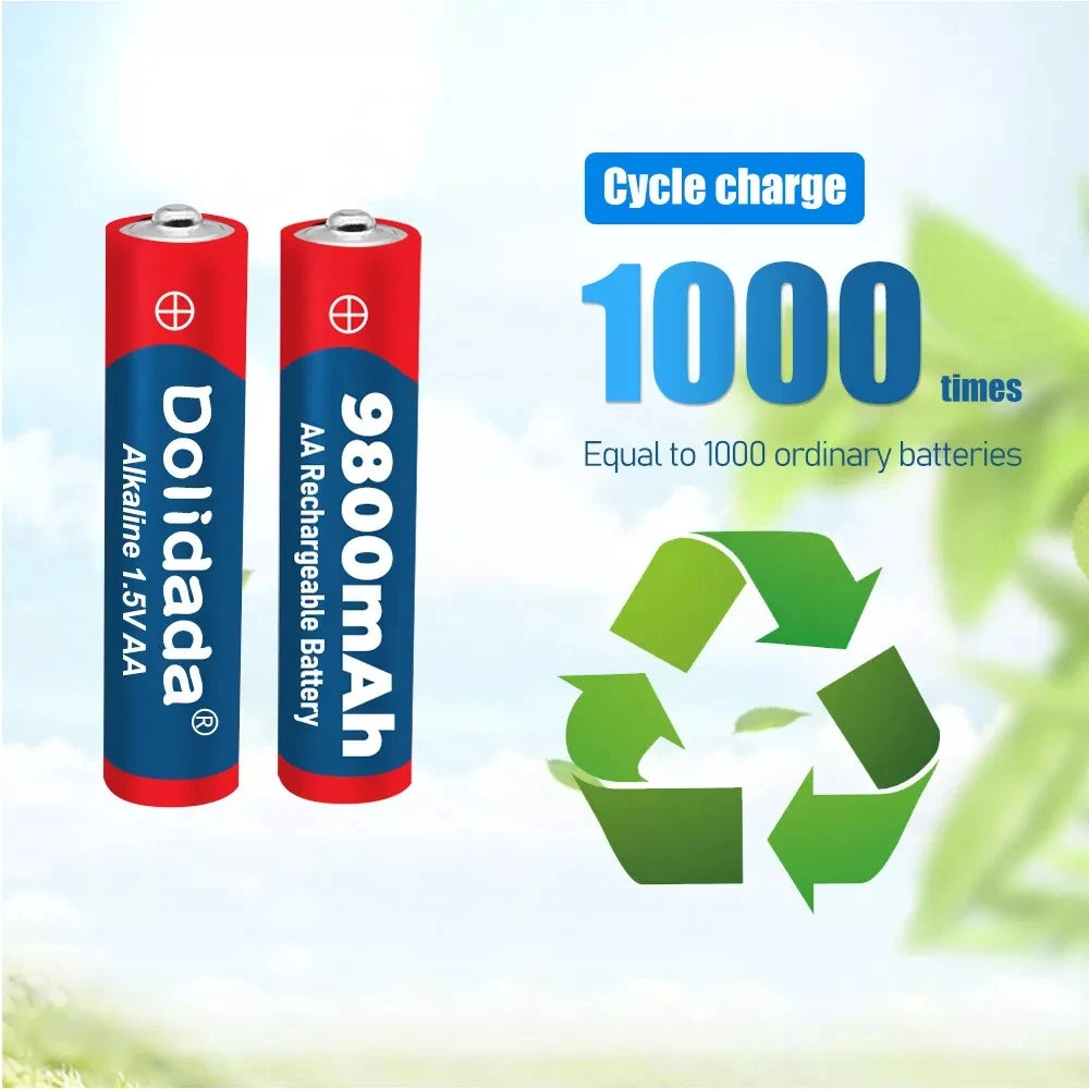 1.5V AA 9800mAh Rechargeable Battery – High-Quality Original AA for LED Lights, Toy Cameras, Microphones