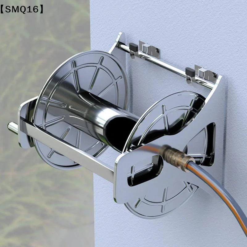 Galvanized Garden Hose Holder - Wall-Mount Hose Reel Hanger for Space-Saving Outdoor Yard Storage