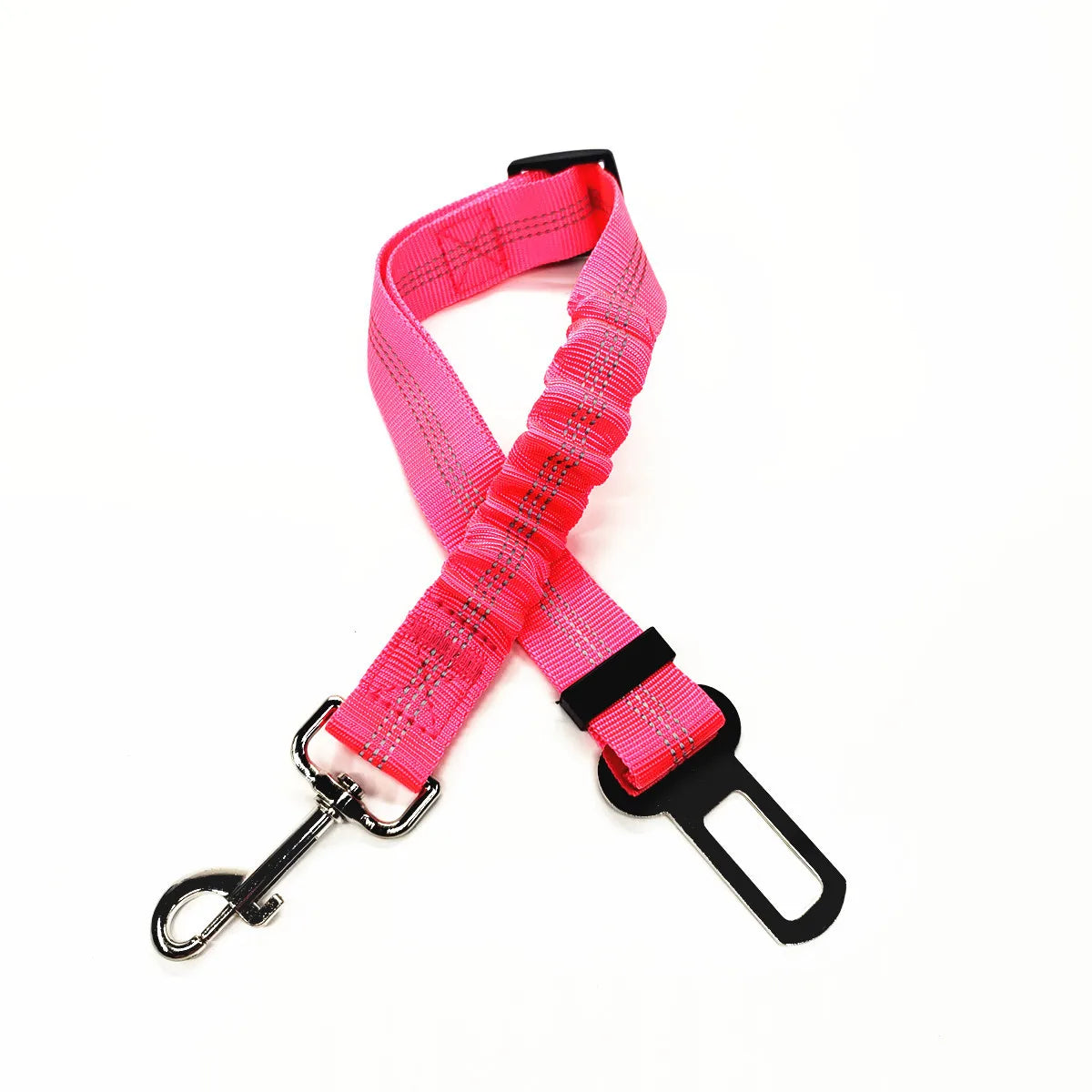 Adjustable Dog Car Seat Belt Harness – Nylon Reflective Elastic Safety Strap with Cushioning for Pet Travel