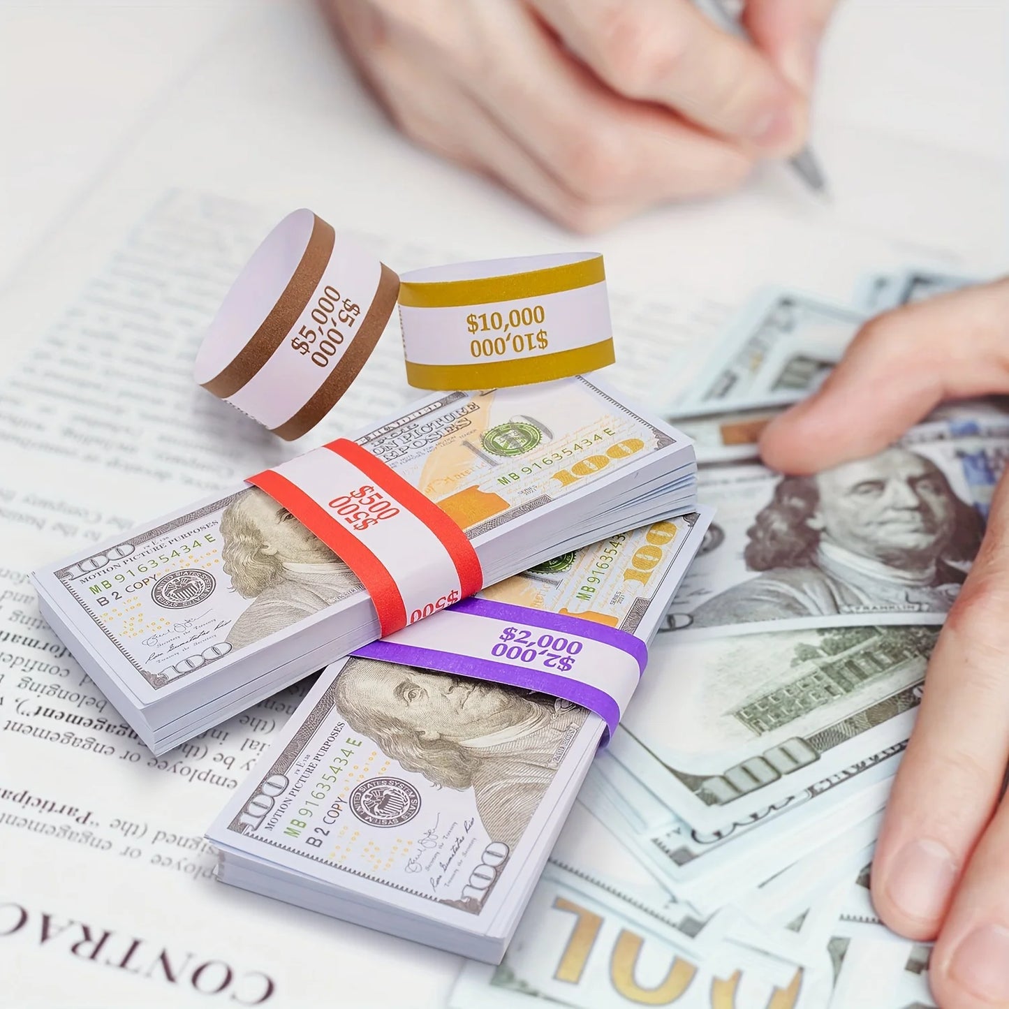 400pcs Assorted Money Bands – Self-Sealing Bill Straps for Cash Binding, Currency Organization & Fake Clinton Band