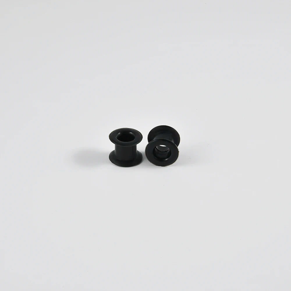 Pair of Supersize Black Silicone Double Flared Ear Tunnel Plugs — Flesh Gauge Expander Stretchers for Piercing