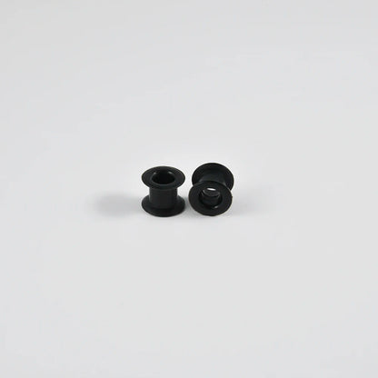Pair of Supersize Black Silicone Double Flared Ear Tunnel Plugs — Flesh Gauge Expander Stretchers for Piercing