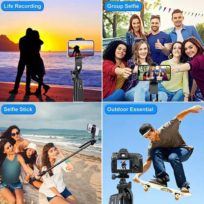 Portable Camera Tripod with Wireless Remote - 360° Rotation for Video Recording & Live Streaming