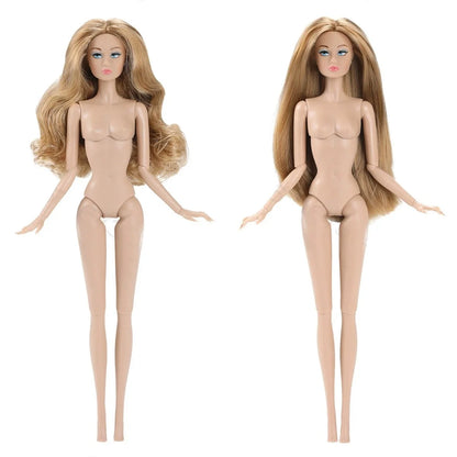 32cm Star FR Supermodel Doll — 1/6 Nude Fashion Doll with Trend Makeup, Curly & Straight Hair, White/Black/Wheat Skin DIY Dress-Up Toy