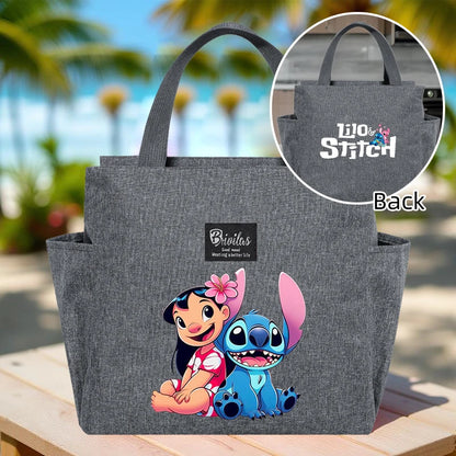 Stitch Insulated Lunch Bag – Waterproof Oxford Cloth with Aluminum Foil, Portable Reusable Square Tote for Work, School, and Picnic