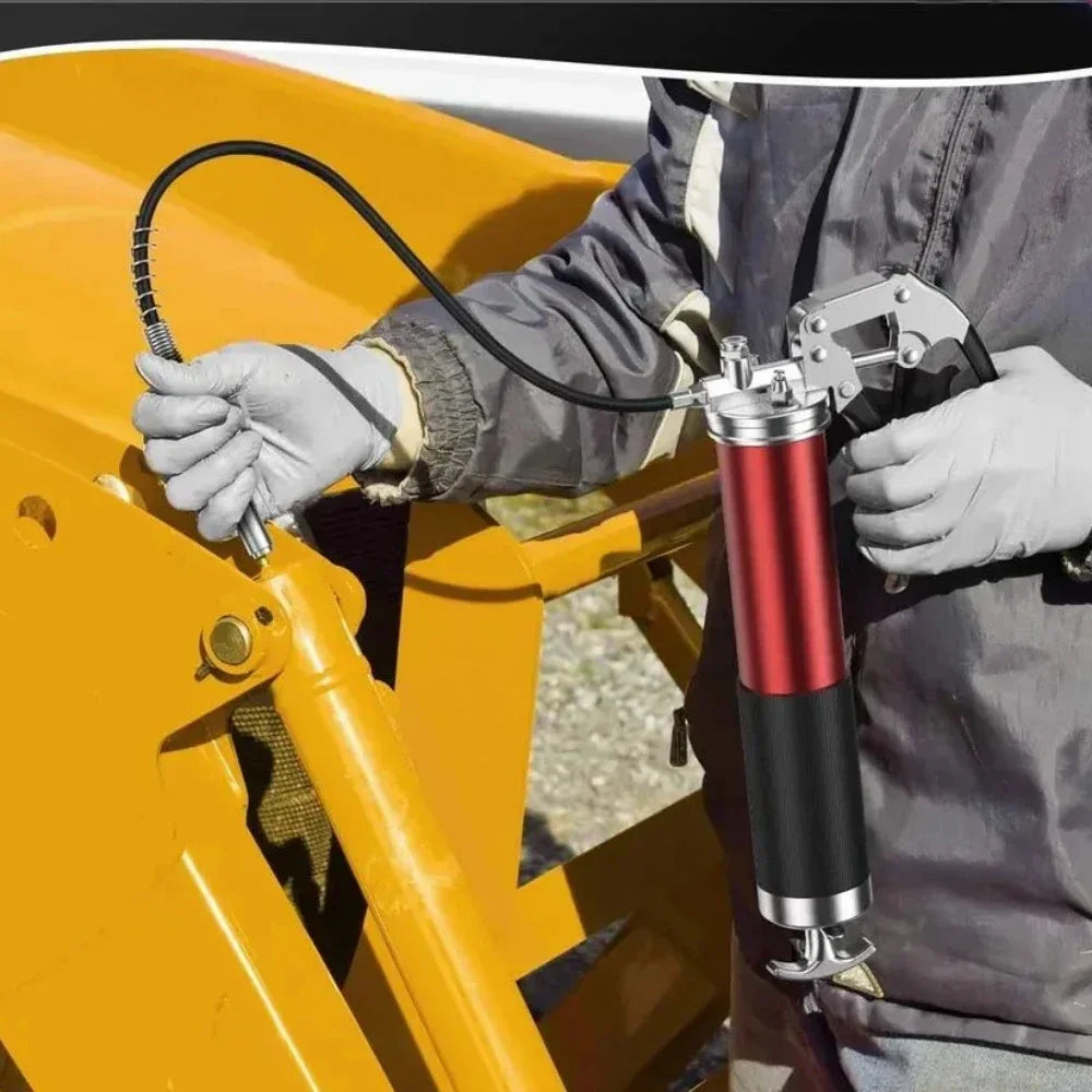7000PSI Manual Grease Gun Kit – Pistol Grip High-Pressure Pump with 400CC Coupler for Heavy-Duty Maintenance
