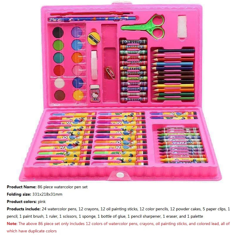 Children's Drawing Set – 208/150/86PCS Sketch & Doodle Art DIY Toolkit with Portable Case, Non-Toxic Gift for Kids