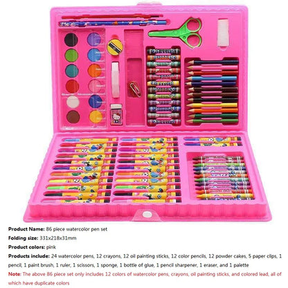 Children's Drawing Set – 208/150/86PCS Sketch & Doodle Art DIY Toolkit with Portable Case, Non-Toxic Gift for Kids