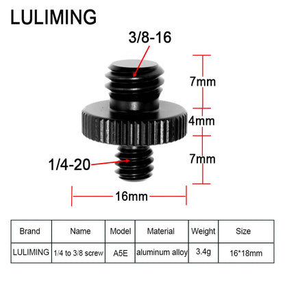 1/4 to 3/8 Inch Camera Screw Adapter - 5/8-27 Microphone Thread Converter for Tripod Ball Head Photography Accessories