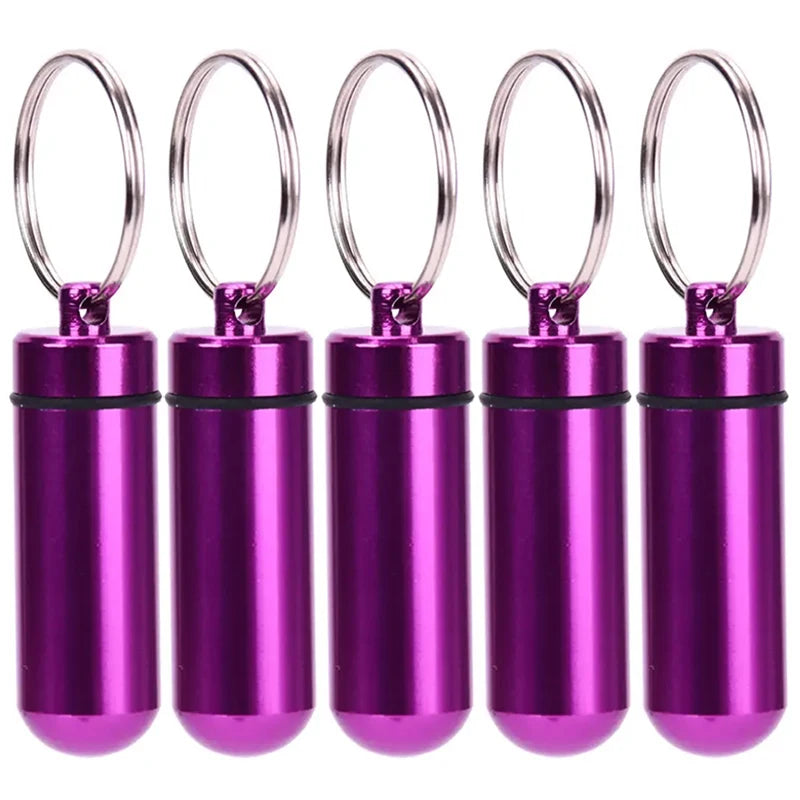 Portable Mini Travel Pill Box – Waterproof Medicine Capsule Container with Keychain for First Aid & Daily Use