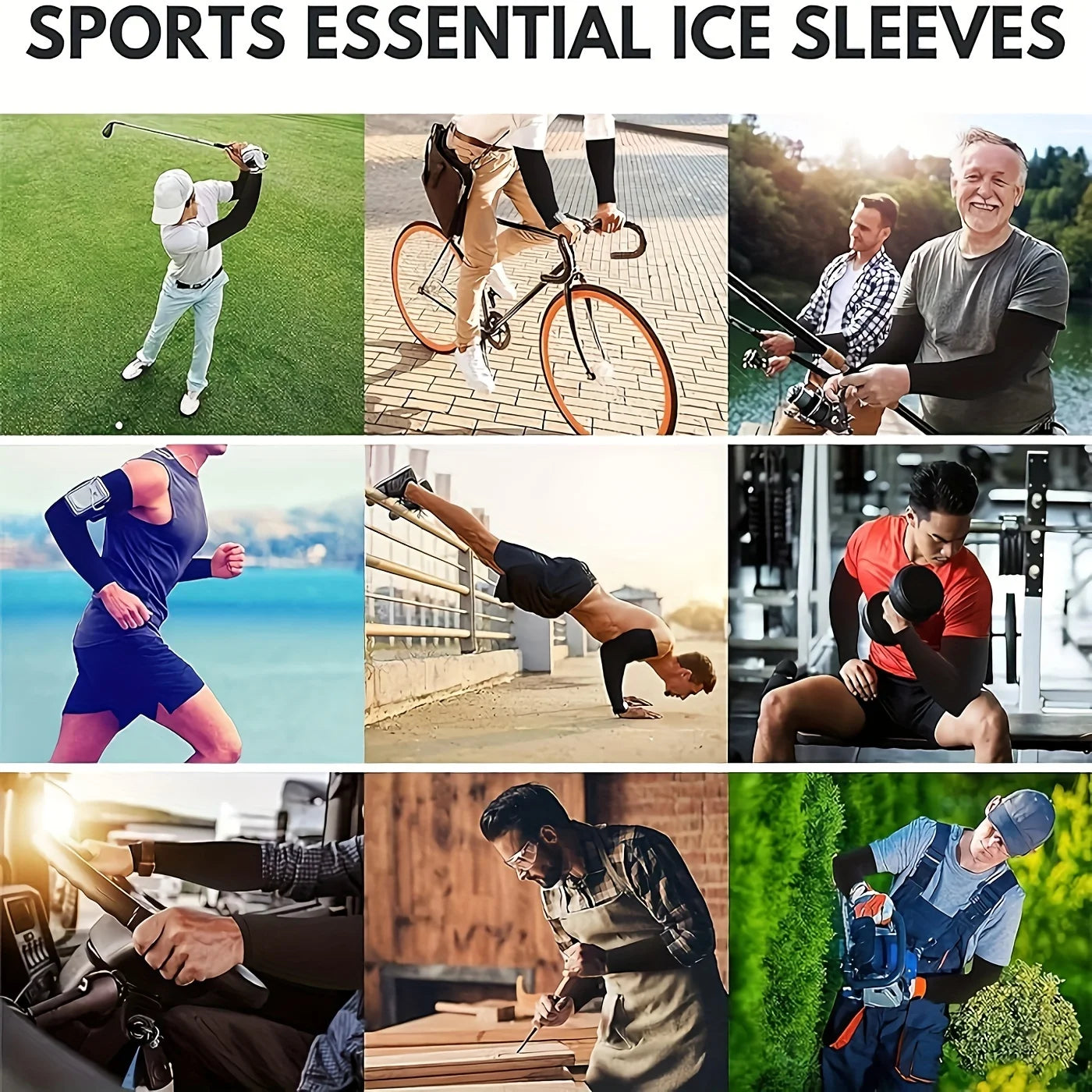 3 Pairs Unisex Sun Protection Arm Sleeves — Breathable Cooling Covers for Outdoor Activities, Cycling, Running & Mountaineering