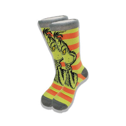 Men's Cartoon Character Crew Socks - Fun Novelty Cotton Casual Socks