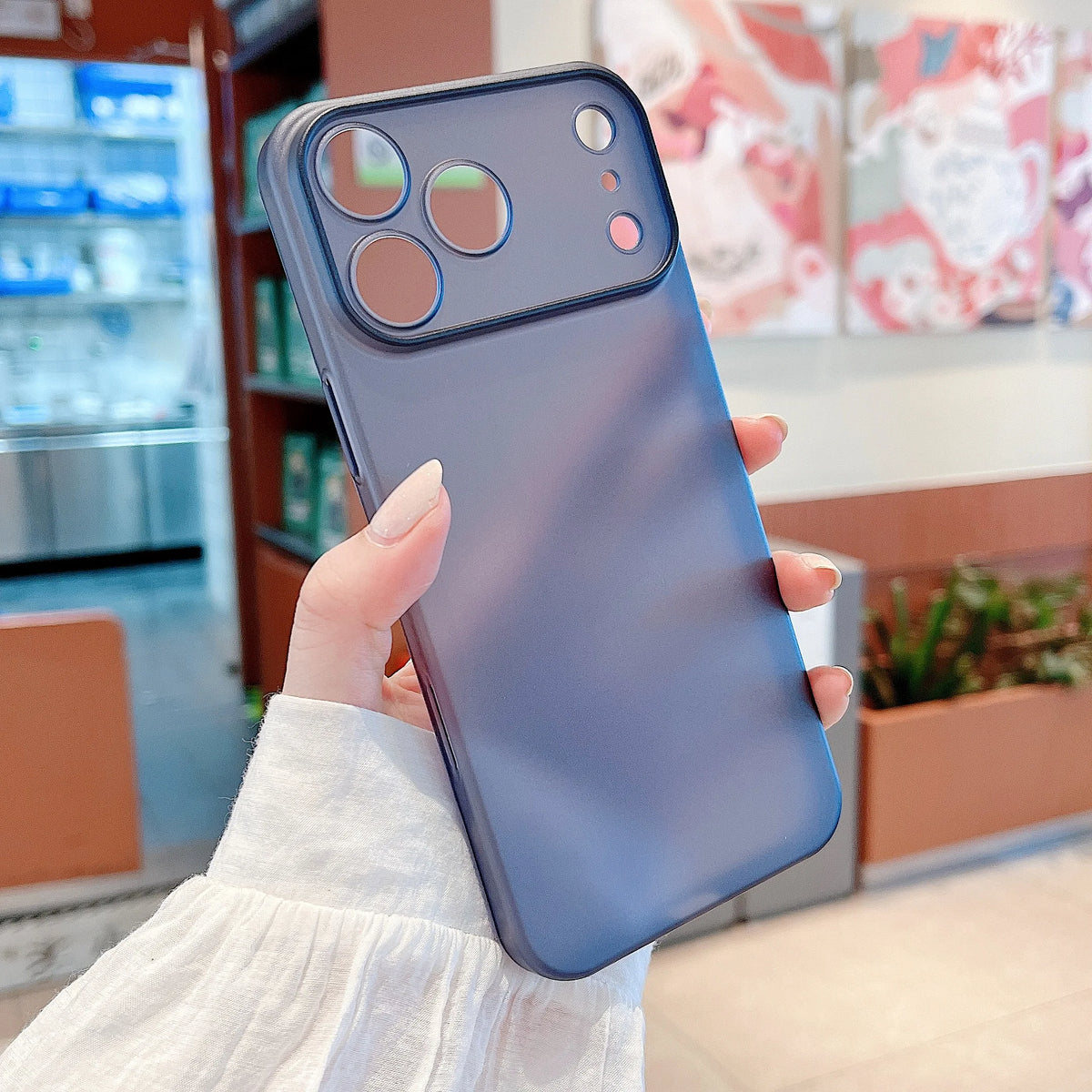 Ultra-Thin Translucent Matte iPhone Case - Shockproof Hard PC Cover with Camera & Button Protection for iPhone 13–18 Pro Max