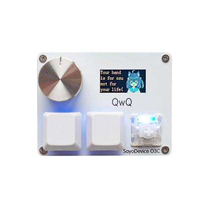 SayoDevice O3C Gaming Keyboard with Gateron KS-20 White Magnetic Switches – Rapid Trigger Macropad with Knob & Screen for OSU Shortcuts