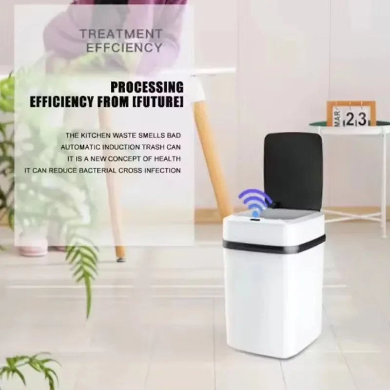 Smart Automatic Trash Can — Household Toilet & Bathroom Waste Basket with Lid, Motion Sensor 2025