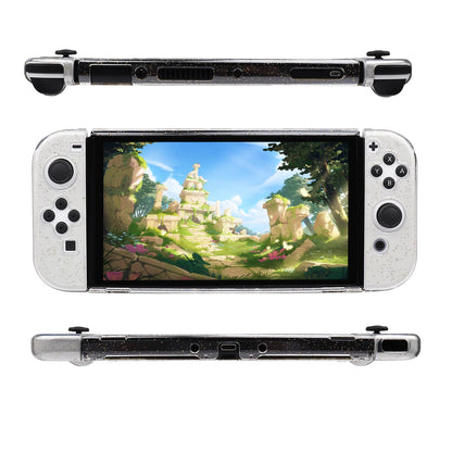 Glittery Transparent TPU+PC Protective Case for Nintendo Switch OLED - Console Skin & Accessories