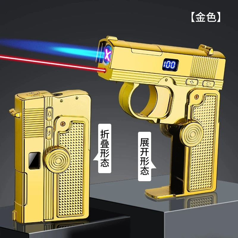 2025 Windproof Dual-Use Laser Lighter – Electric & Gas Multifunctional Metal Lighter for Men