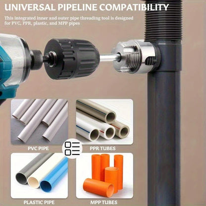 3-Piece Heavy-Duty Carbon Steel Pipe Threading Kit – 1/2” 3/4” 1” Male & Female Threads for PVC, PPR & MPP Pipes