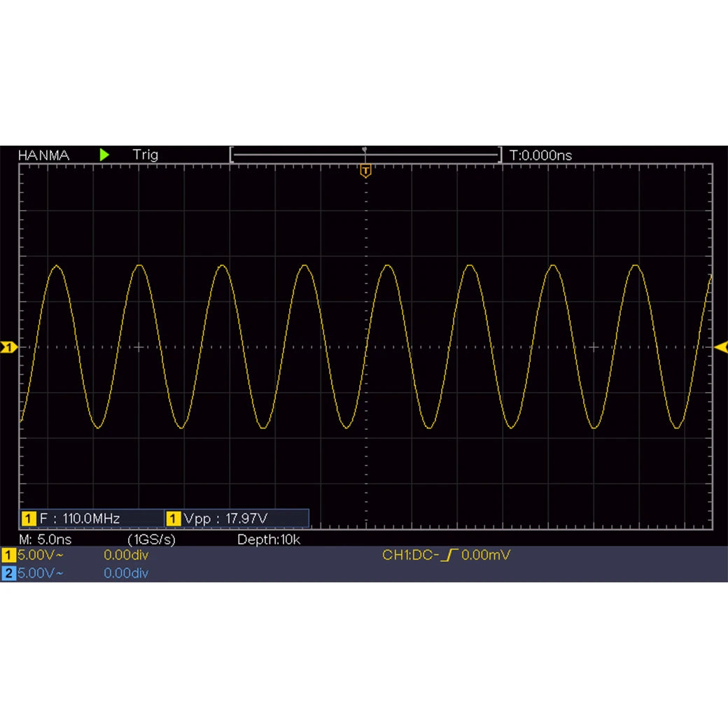 Hanmatek Digital Oscilloscope – 2/4 Channel 110MHz Bandwidth, 1GS/s Sampling Rate, 7'' TFT Display, Desktop Storage Scope