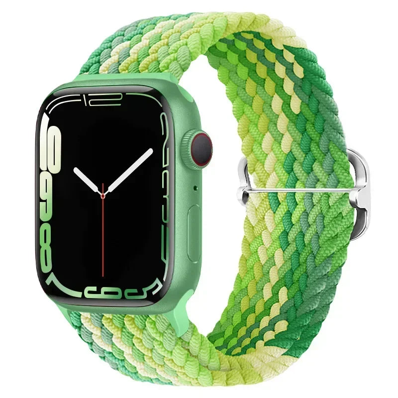 Braided Nylon Apple Watch Band – Adjustable Sport Strap Compatible with Ultra 2, Series 10/9/8/7/6/SE (40–49mm) Wrist Bracelet
