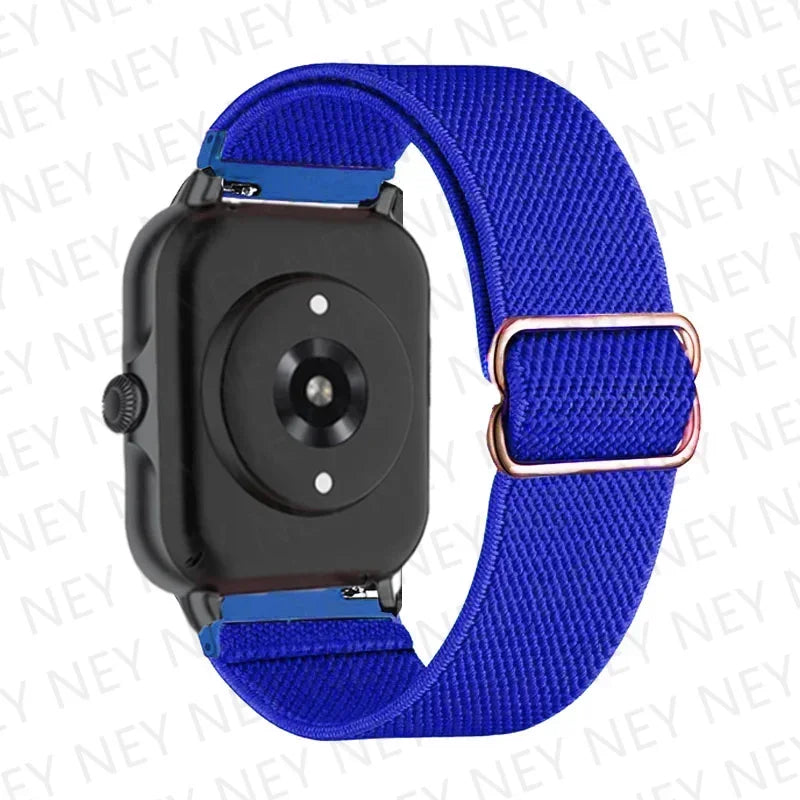 Nylon Elastic Watch Band for Amazfit GTS/GTR 4-3-2, Stratos & Bip Series – Bohemian Shiny Adjustable 20mm/22mm Strap