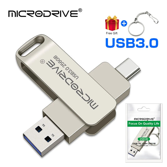 Type-C USB 3.0 Flash Drive – 64GB to 128GB Pen Drive for Phone & PC, Ideal Gift