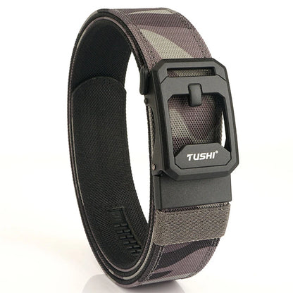 TUSHI Men's Military Tactical Belt – Heavy-Duty Sturdy Nylon with Automatic Buckle for Outdoor & Casual Wear