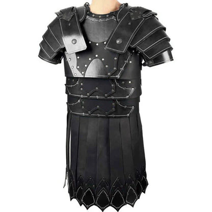 Medieval Greek & Roman Gladiator Armor – PU Leather Cuirass Shoulder & Chest Plate for Viking Warrior, Knight Cosplay & LARP Costume
