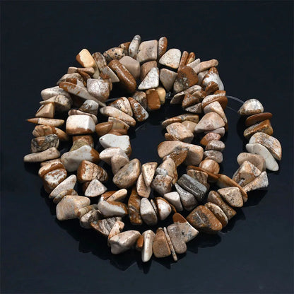 16 Inch Natural Stone Chip Beads - 5-8mm Irregular Crystal Agate Gravel Beads for DIY Bracelets & Jewelry Making