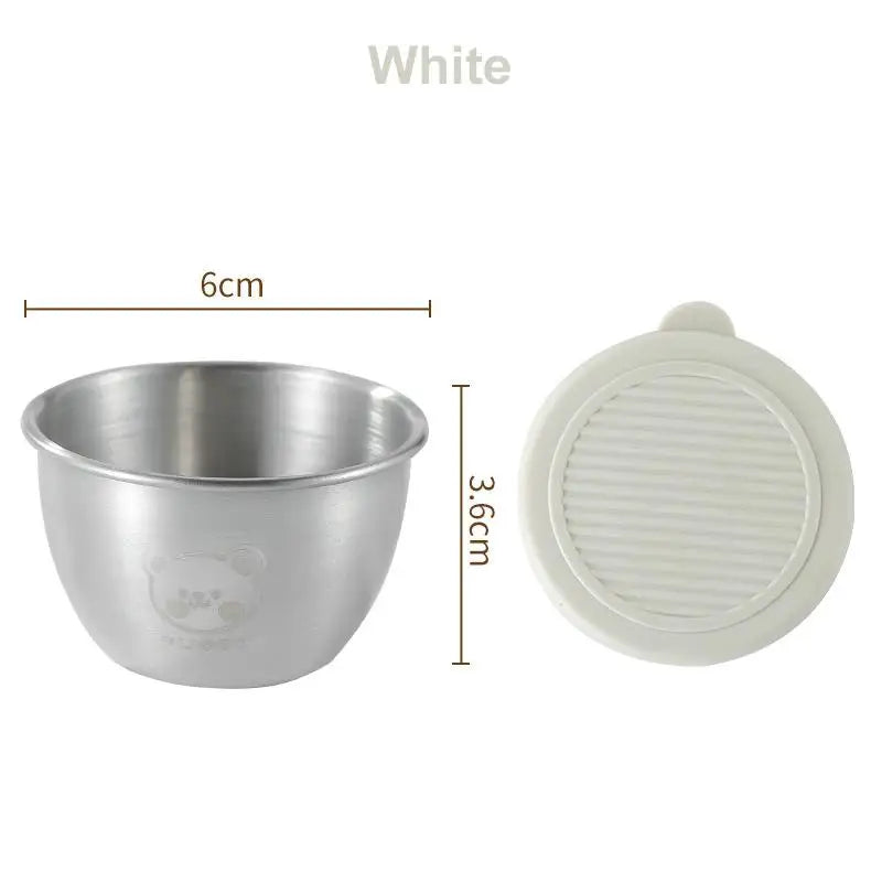1/6-Piece Stainless Steel Salad Dressing Containers – 80ml Leakproof Cups with Silicone Lids for Lunch & Picnic