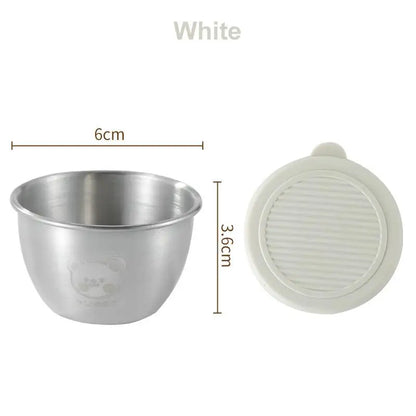 1/6-Piece Stainless Steel Salad Dressing Containers – 80ml Leakproof Cups with Silicone Lids for Lunch & Picnic