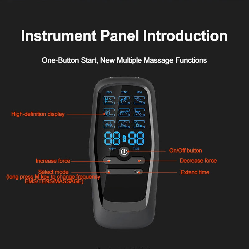 EMS Muscle Electrostimulator Tens Unit: Low Frequency Pulse Body Relaxing Massage - Digital Physiotherapy for Pain Relief