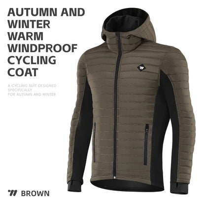 WEST BIKING Men's Winter Cycling Jacket - Thermal Fleece Windbreaker for MTB & Motorcycle, 0℃-15℃