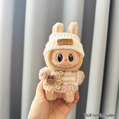 17cm Labubu Doll Clothes — Fashion Hoodies with Color Matching | Doll Accessories & Stylish Outfit