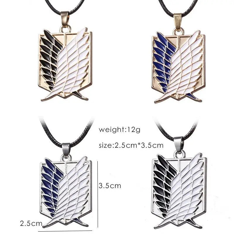 Attack on Titan Wings of Freedom Necklace - Alloy Investigator Logo Anime Pendant Jewelry Party Accessory