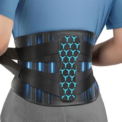 Adjustable Lower Back Brace for Pain Relief – Breathable Lumbar Support Belt for Sciatica, Herniated Disc & Scoliosis Comfort Waist Support