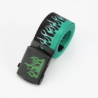 Punk Style Flame Belt – Trendy Hip-Hop Streetwear Accessory, Durable Unisex Fashion Decoration for Men & Women