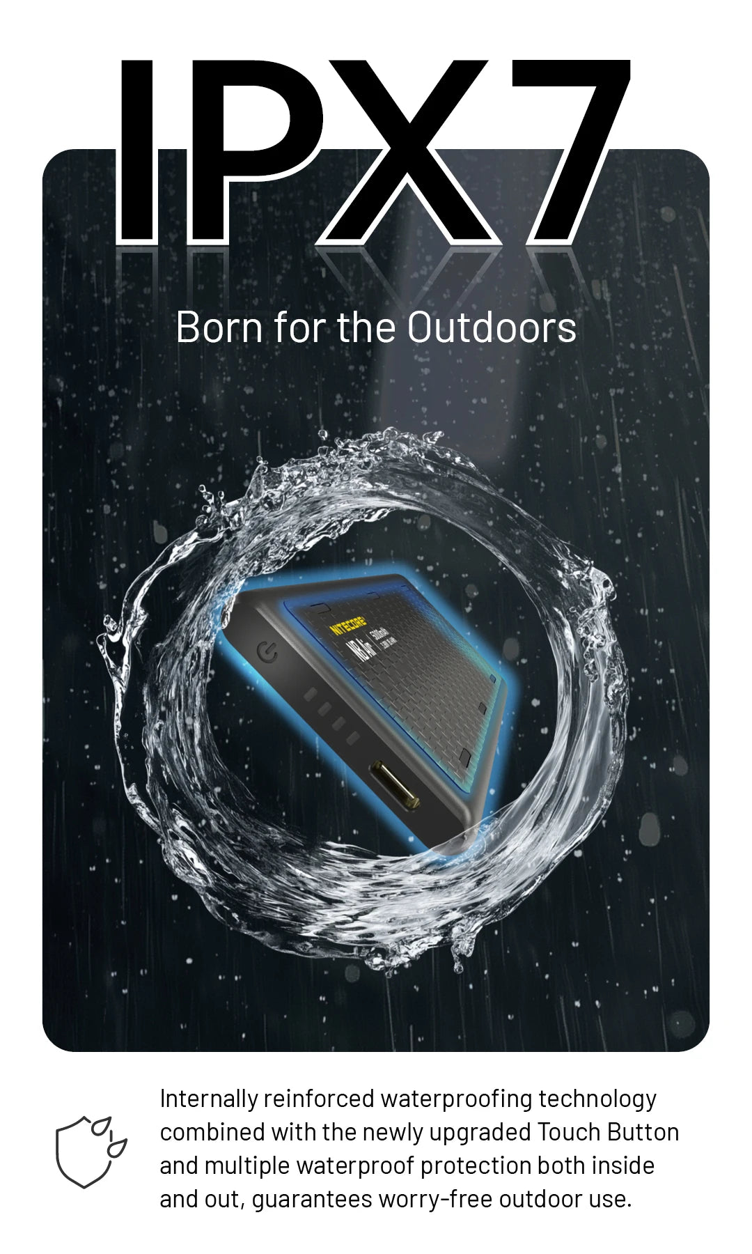 NITECORE NB Air 5000mAh Power Bank – IPX7 Waterproof, 18W USB-C Fast Charge, PD QC3.0 for Smartphones