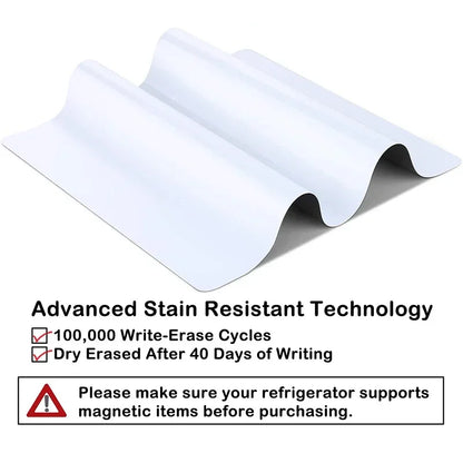A2 Magnetic Dry Erase Whiteboard for Fridge – 23.6" x 16.5" Board with 8 Markers & Eraser
