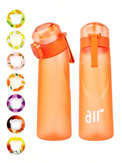 Portable Air Water Bottle with Straw – Leak-Proof Transparent Bottle with 1 Random Flavor Pod for Outdoor Sports