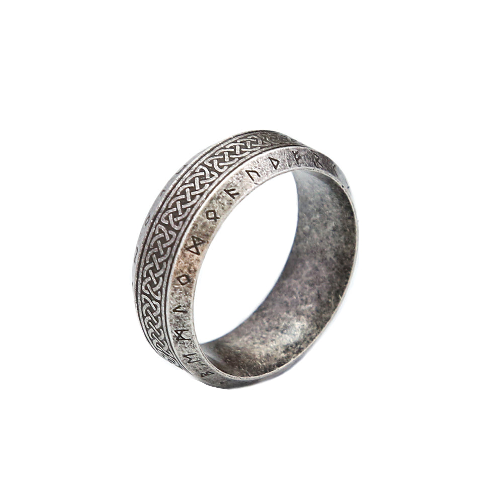 Fashion Vintage Viking Rune Ring – Stainless Steel Nordic Celtic Knot Amulet for Men & Women, Couple Jewelry