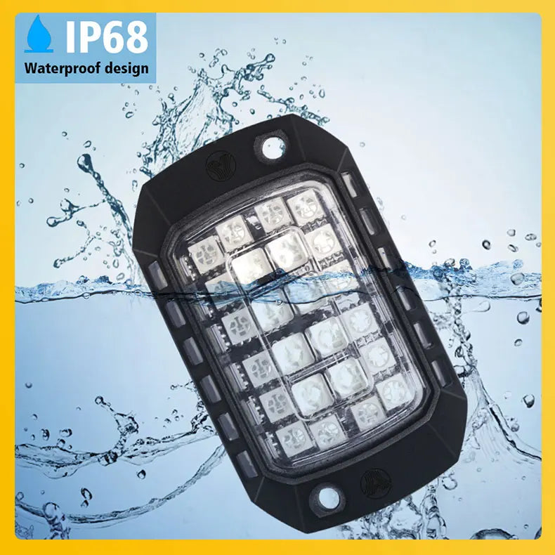 RGB 3D Lens Rock Lights – APP Remote Control LED Underglow for Offroad RZR, SUV, ATV, UTV, Jeep
