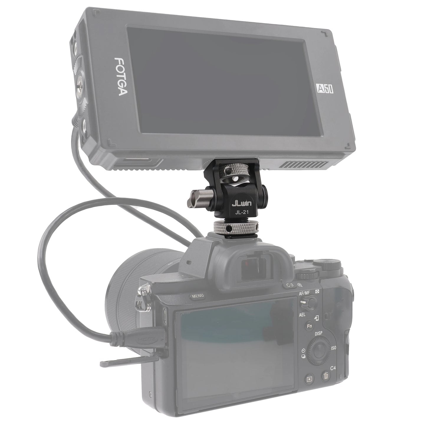 FOTGA Cold Shoe Monitor Mount Bracket – Universal QR Plate for DSLR/SLR Camera, Monitor, and Speedlite, 3KG Payload