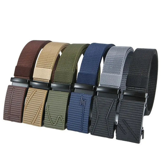 Men's Casual Cowboy Nylon Belt – Breathable Tactical Waistbelt with Alloy Buckle for Outdoor Accessories
