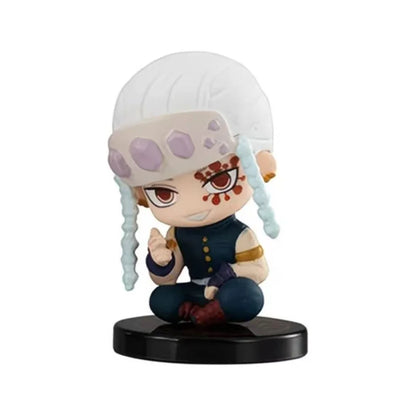 5PCS Q-Version Demon Slayer Sitting Ghost Dolls – Tanjiro, Nezuko, Inosuke PVC Figure Toys for Gifts
