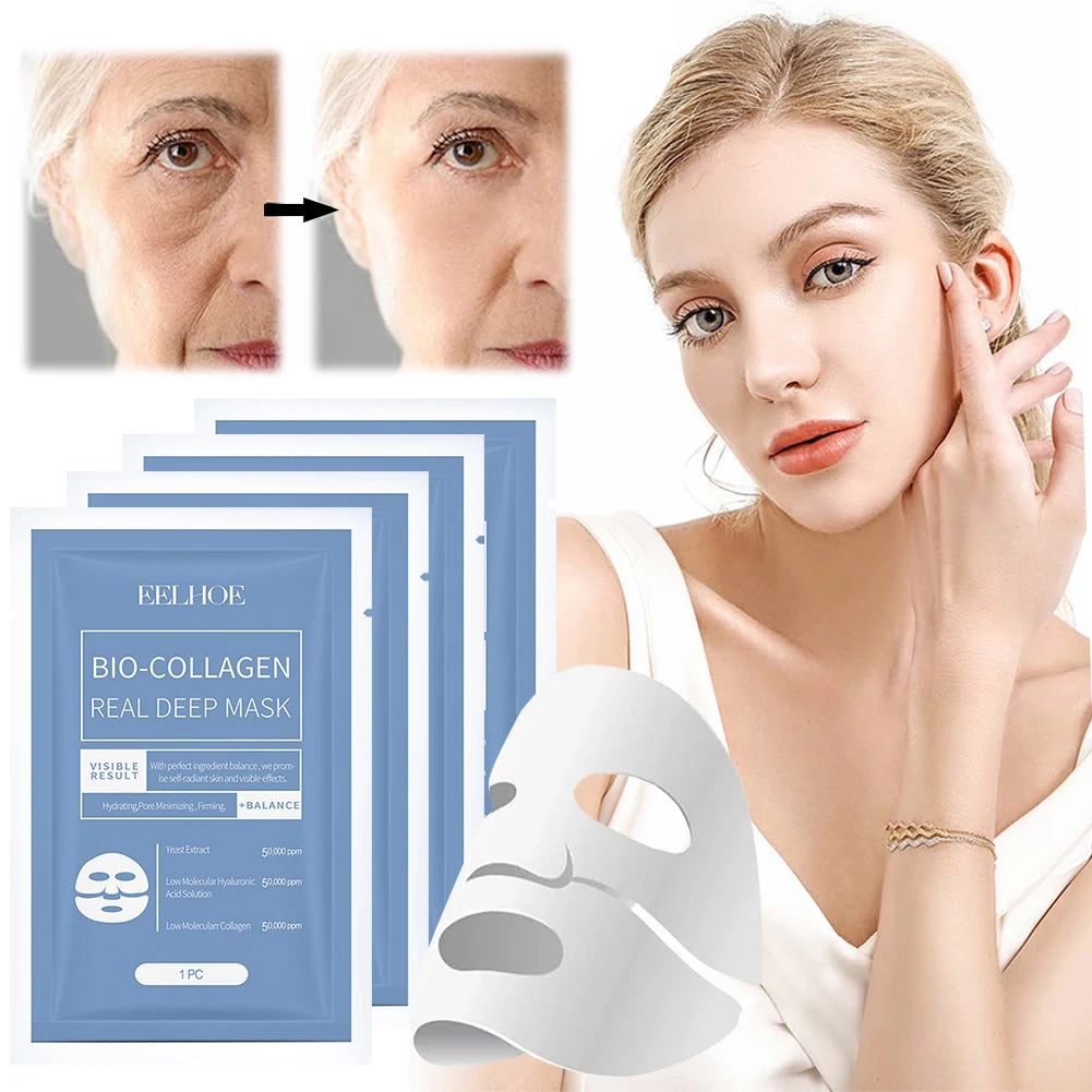 Bio-Collagen Anti-Wrinkle Face Mask – Deep Lifting Mask with Hydrolyzed Collagen, Collagen Reverse Film Peel-Off Mask