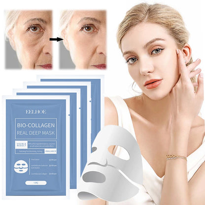 Bio-Collagen Anti-Wrinkle Face Mask – Deep Lifting Mask with Hydrolyzed Collagen, Collagen Reverse Film Peel-Off Mask